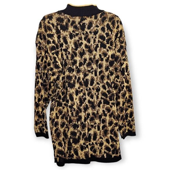 Nutcracker Vintage 80s Animal Print Metallic Sweater size Medium - Picture 4 of 6